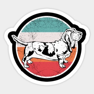 Vintage Retro Basset Hound Sticker